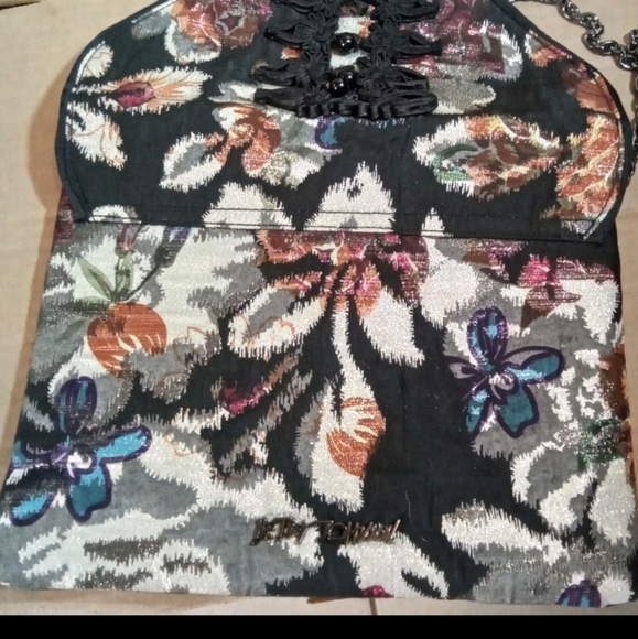 FIRM $$ Like New! Betsey Johnson Floral Embroidered Crosbody Clutch Purse Bag - Picture 9 of 11